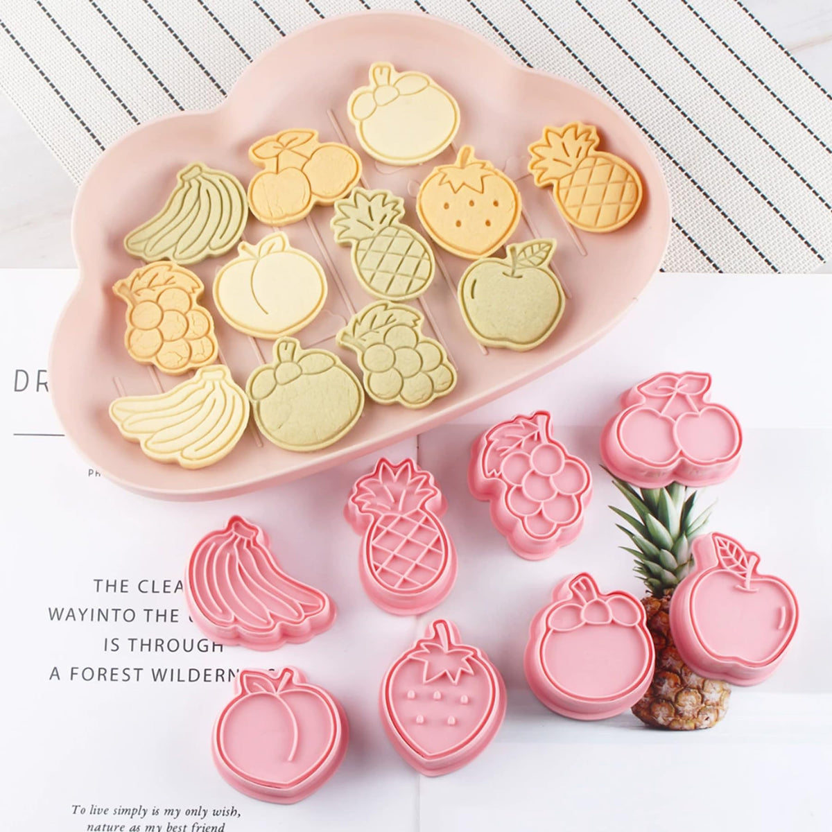 Heart Cookie Cutter Set, 10 Pcs 3D Pressable Biscuit Cutter and Stamps, Valentine's Day Cookie Molds Wedding Party DIY Cake Decorating Kit (B10)
