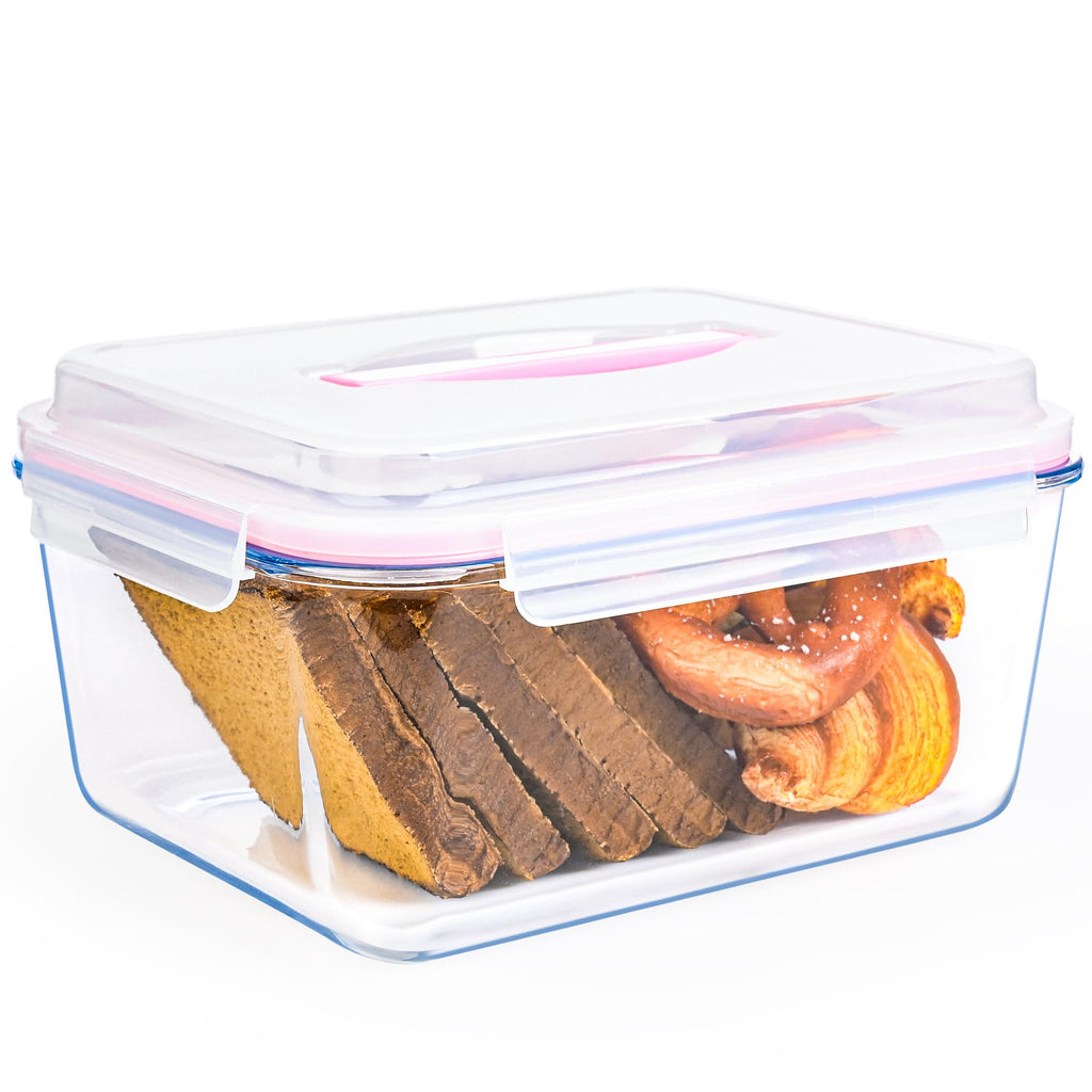 LOVYANXUE 190oz / 24Cup Extra Large Glass Storage Containers with Lids, Glass Bread Box Airtight Bread Container, Ideal Food Storage Containers, Roasting Turkey/Chicken/Cookie, Oven&Dishwasher Safe