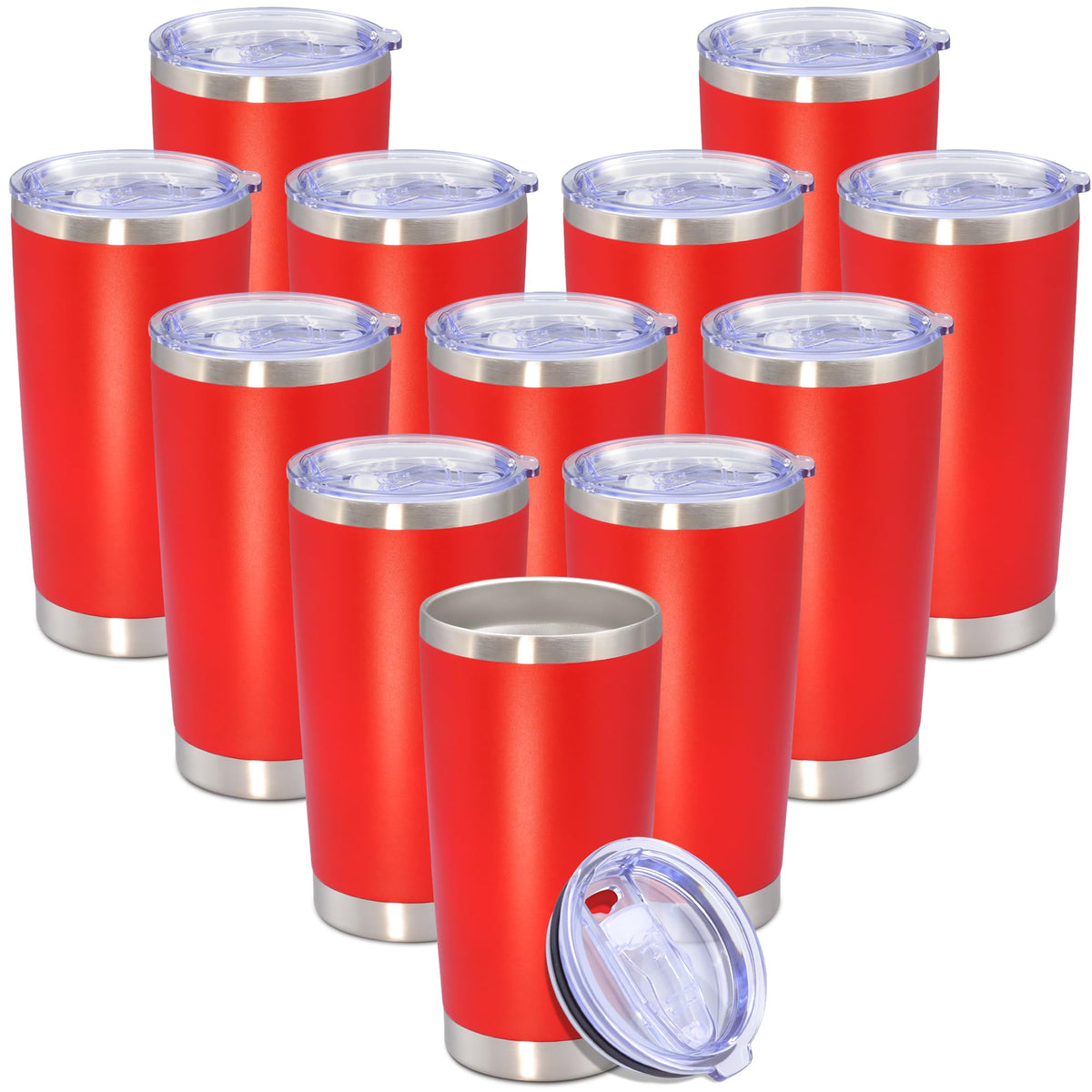 20 oz Tumbler Insulated Tumblers Stainless Steel Coffee Mug,Black 12PCS