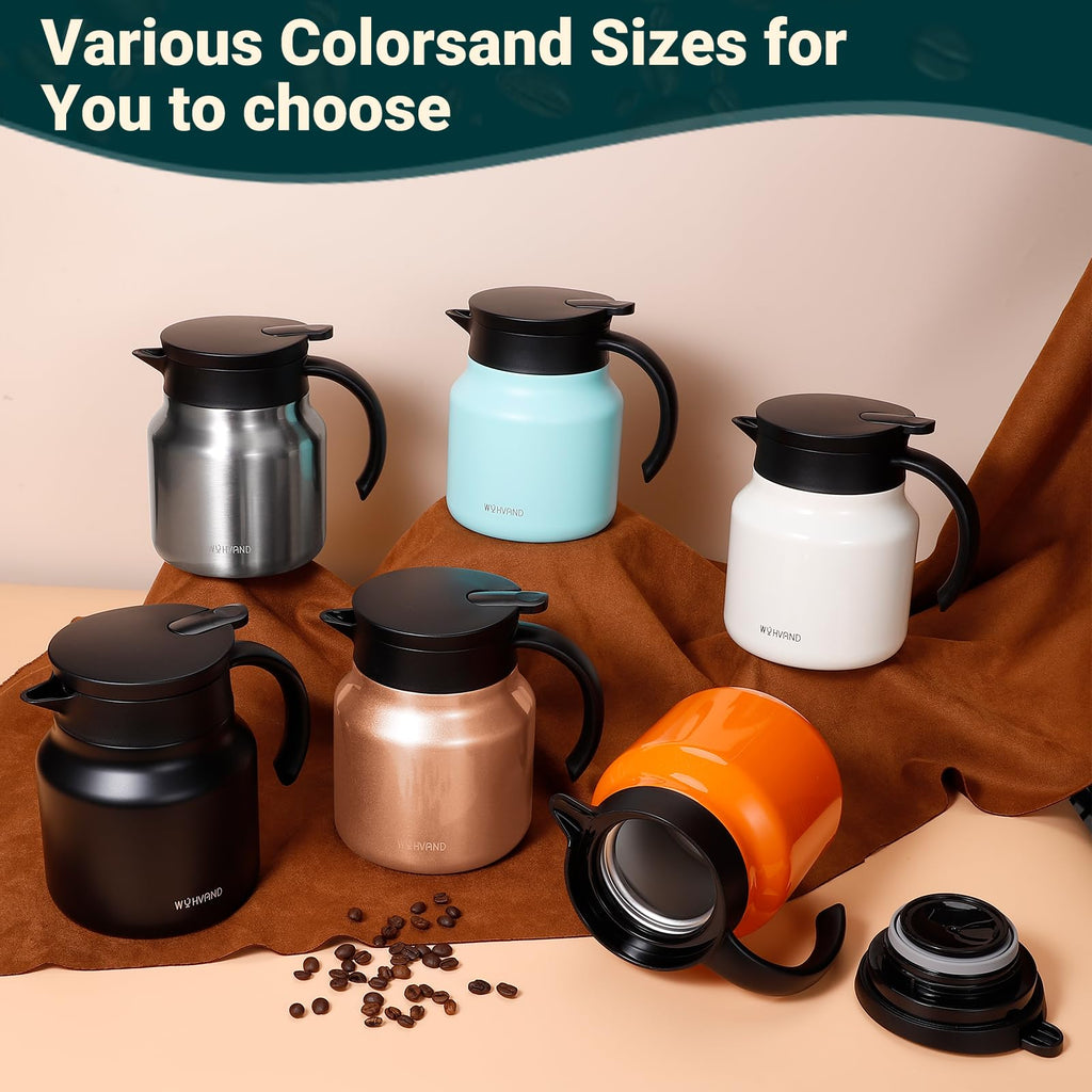 WYHVAND Small Insulated Coffee Carafe, 27 oz, Keeps Hot for 12H, Blue