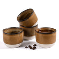 ZEBERBO Ceramic Espresso Cups Set of 4, Double Walled Espresso Coffee Mugs for Nespresso Cups, Special glazed Demitasse Cups Expresso Coffee Cup for Espresso Machine (Brown)