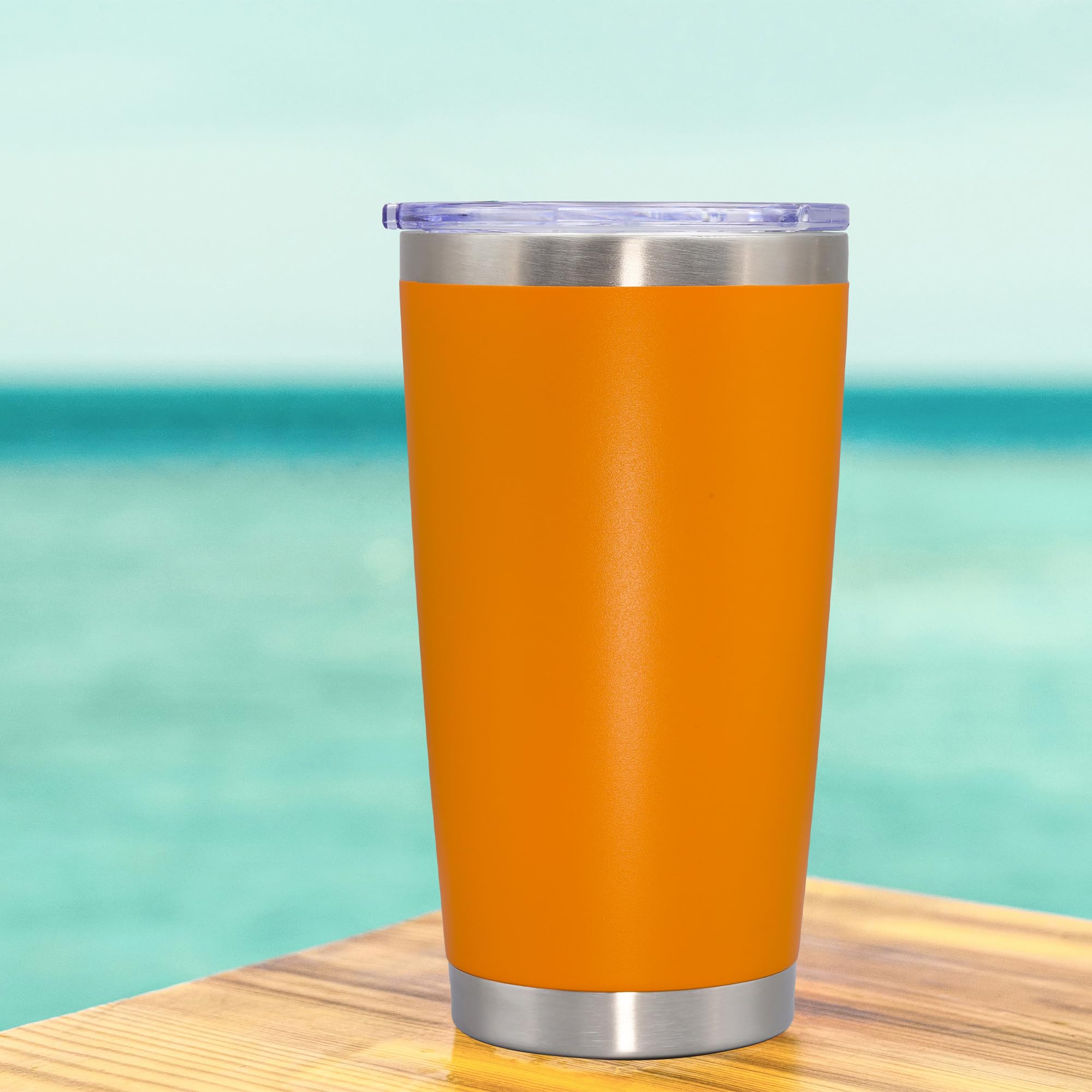 20oz Tumbler Insulated Coffee Tumblers with Lid Stainless Steel Orange 4P
