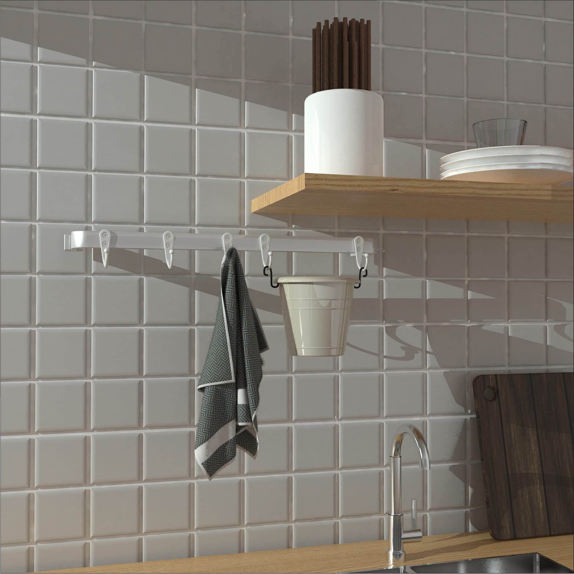 PRIGVOT 15-Pack White Wall Mount Hooks for Hanging Coats & Towels
