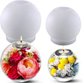 2 Pcs Tealight Candle Holder Resin Molds, Set of Large + Small Sphere Candlestick Silicone Molds for DIY Round Crystals Ball Candle Vessels Craft Epoxy Casting Home Table