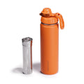 Vesmoon Vessence 24 Oz Stainless Steel Tea Infuser Bottle for Loose Leaf Tea, Water, Herbs, Fruits - Triple Layered Insulated, Leak Proof Bottle with Lid and Clip Handle - 24 Hours Hot/Cold