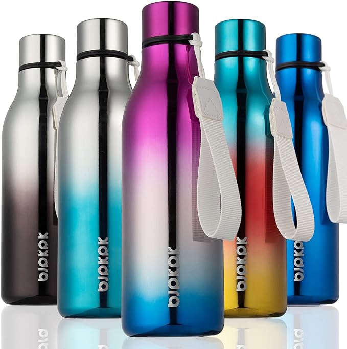 BJPKPK 18oz Insulated Water Bottle, Stainless Steel Bottle with Carry Strap