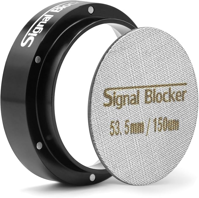 54mm Espresso Dosing Funnel & 53.5mm Puck Screen for Breville: Magnetic Coffee Dosing Ring Aluminium Metal - Reusable 1.7mm Thickness 150μm Puck Screen 316 Stainless Steel | Fits All 54mm Portafilters