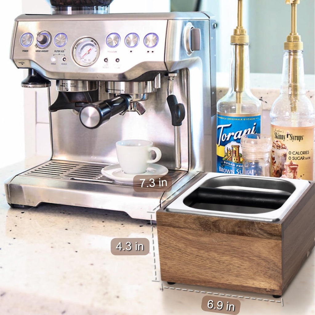 Espresso Knock Box Coffee Puck Dump Bin Grounds Accessories Tamping Station