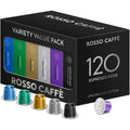 ROSSO CAFFÈ Espresso Pods for Nespresso Original Machines, Variety Pack 120