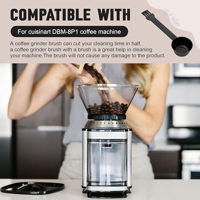 Coffee Spoon With Espresso Grinder Brush 2 in 1 Brush for Cuisinart DBM-8P1