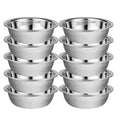 TREEHAC 10 Pack 10.24 x 2.76 Inch Stainless Steel Mixing Bowls for Bulk Food Prep with Nesting Design for Hotel Restaurant and Home Kitchen Cooking in Silver