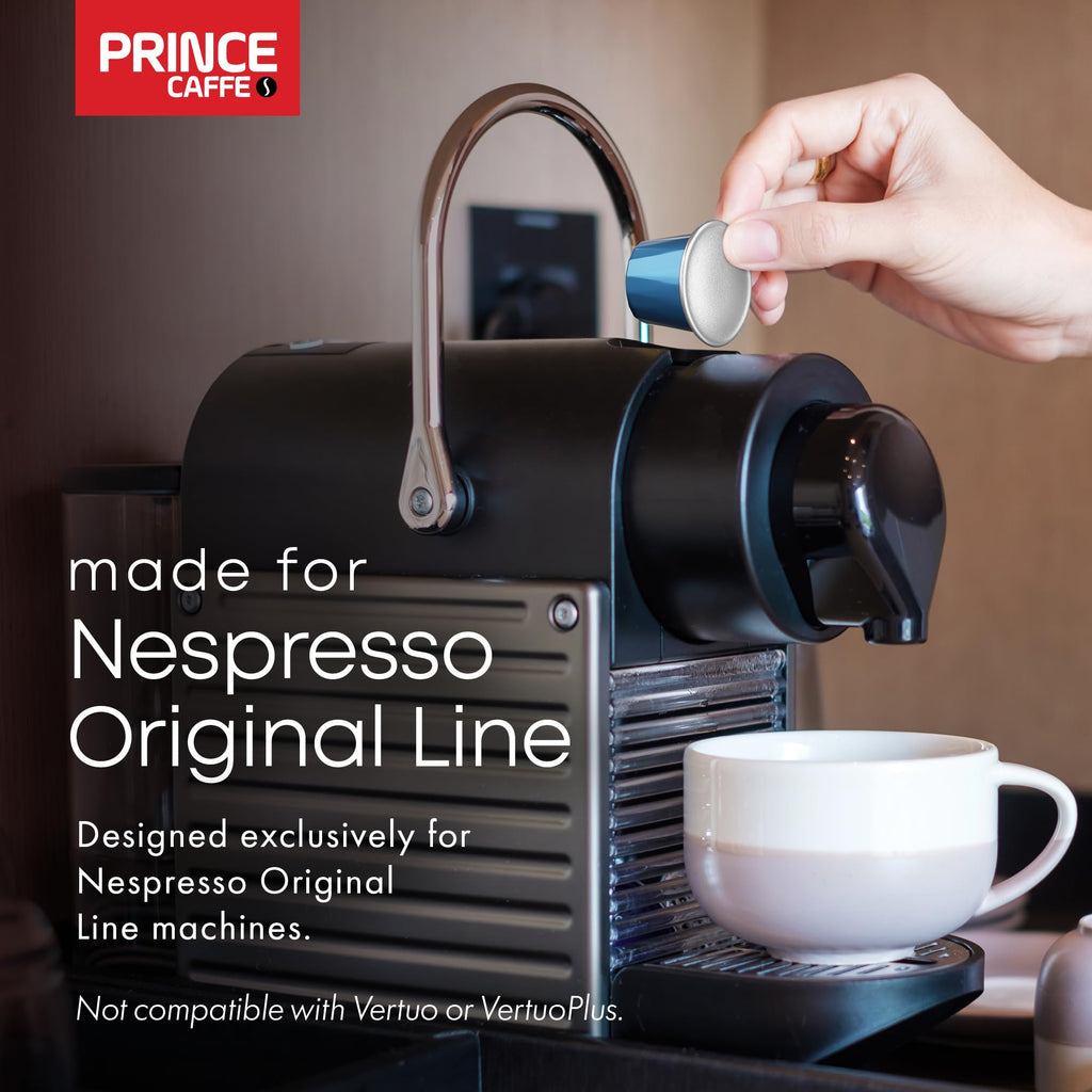 Prince Caffe Espresso Pods – PREMIUM Intensity 8 Medium Roast Coffee Capsules – Compatible with Nespresso, Pods for Original Line Machines – Premium Quality Espresso Capsules 3 x 10 Pack (30 Count)