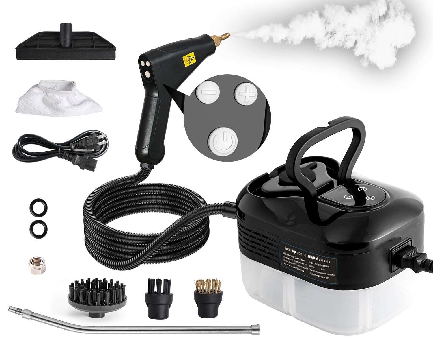 Foandbevi Handheld Steam Cleaner, 2500W High Pressure Multi-Surface Steam Cleaner for Home Use, Car Steamer For Cleaning Auto Detailing Kitchen Floors Tools