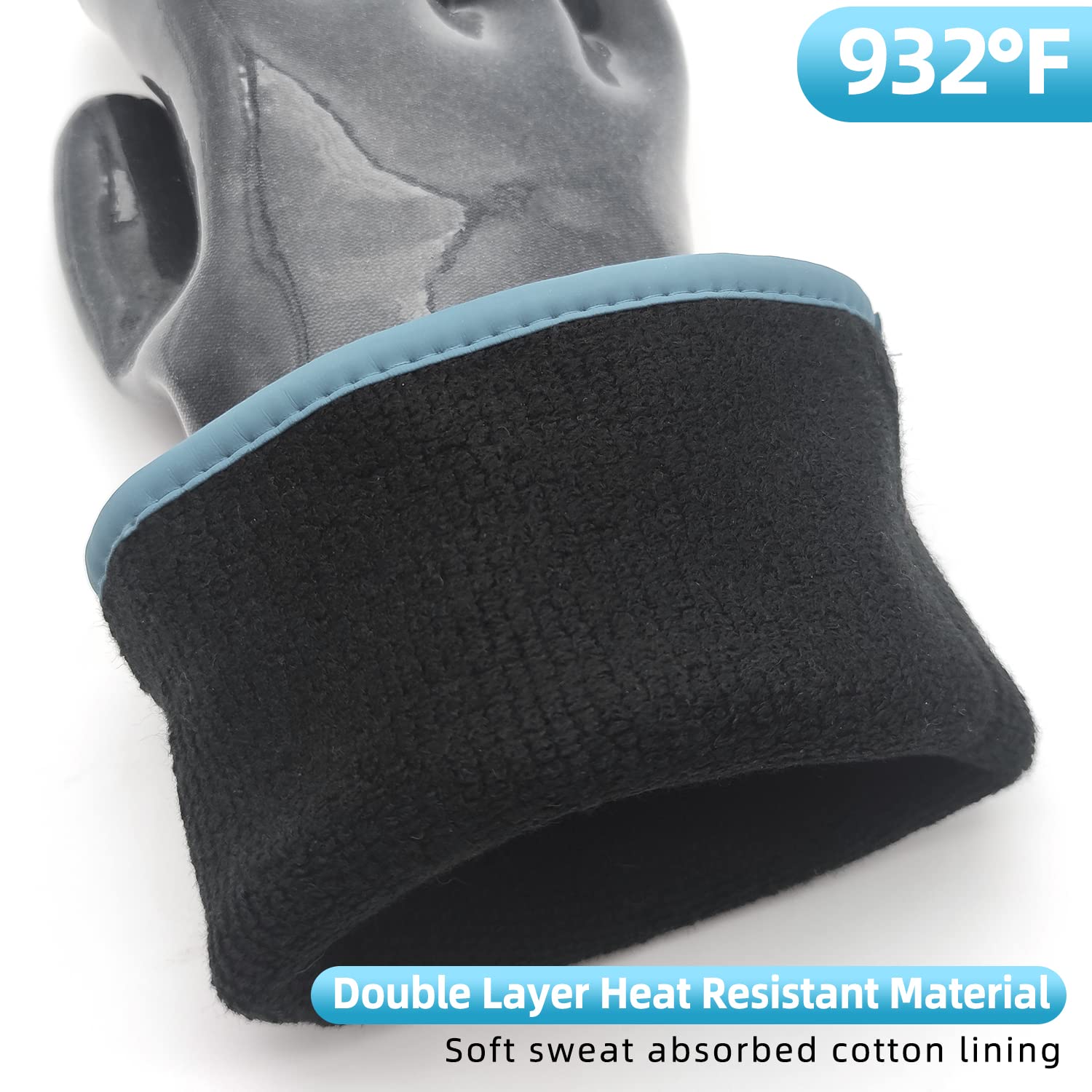 DEYAN Silicone BBQ Grill & Oven Gloves, 600°F Heat Resistant,10/XL