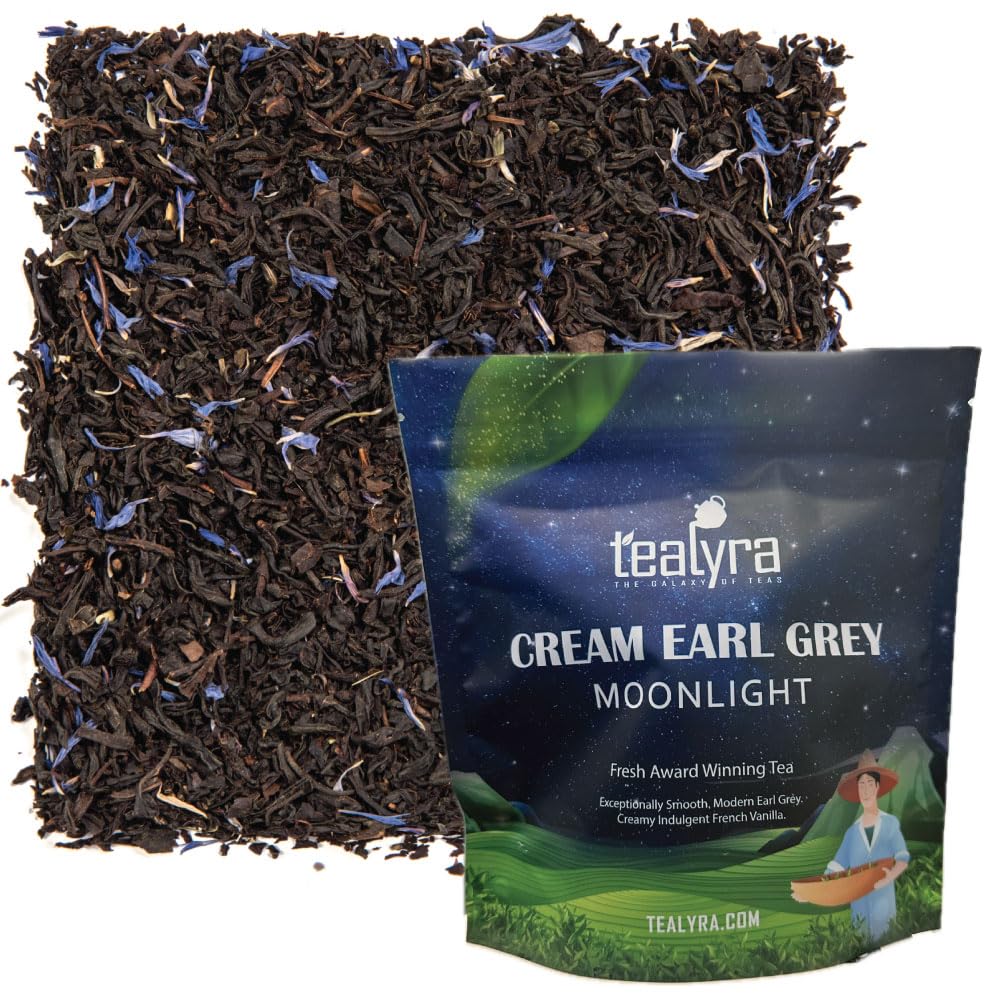 Tealyra | Cream Earl Grey Moonlight Black Tea, 25 Pyramid Tea Bags