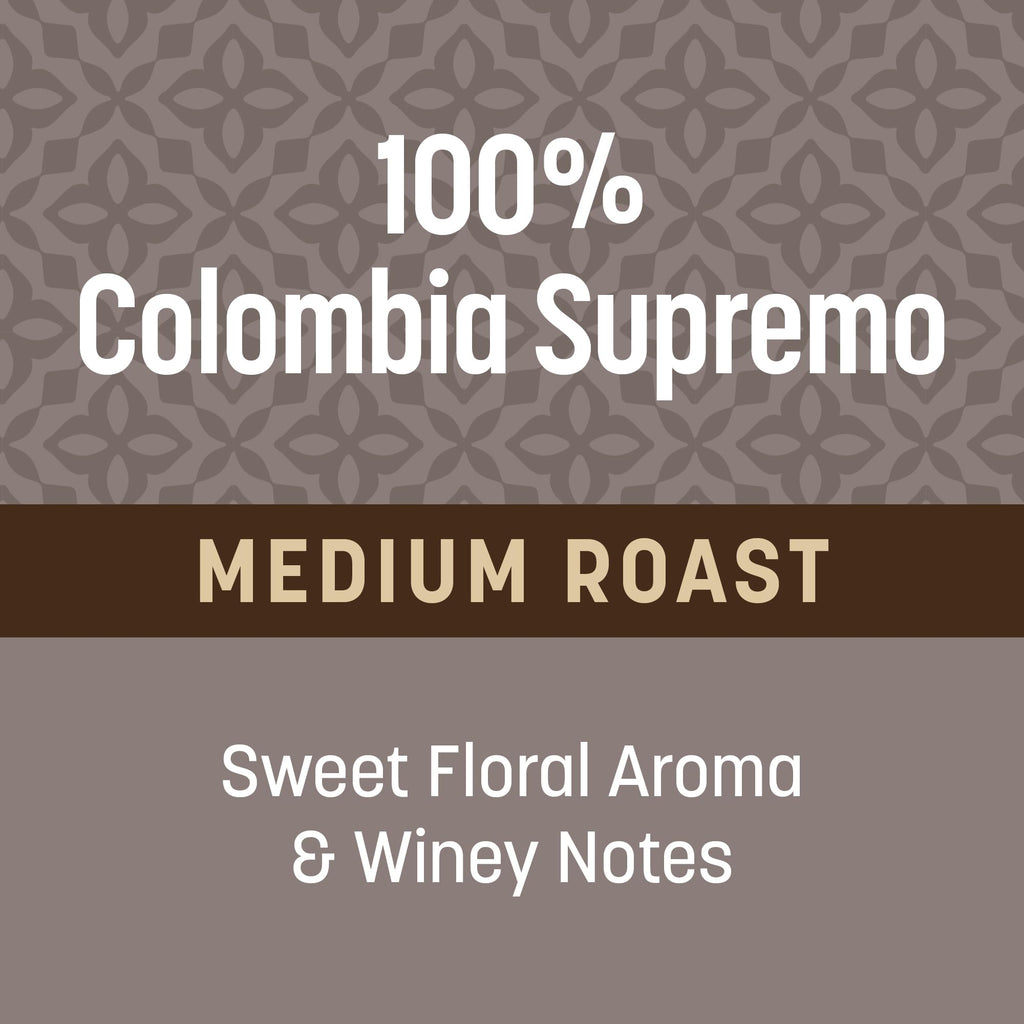 Don Francisco's 100% Colombia Supremo Whole Bean, Medium Roast, 20 OZ Bag