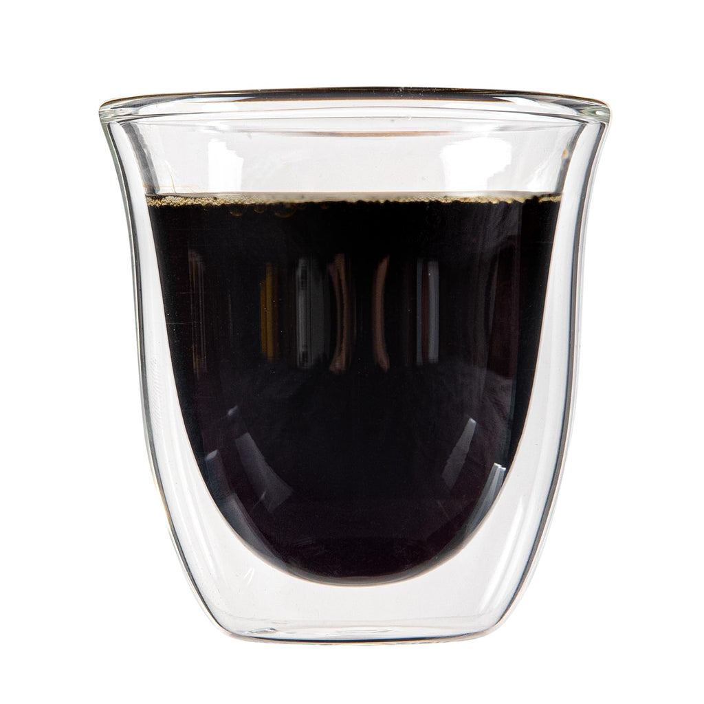 Restaurantware Coffee Cup 2 Pack of 2.72 oz Insulated Double-Wall Glass Borosilicate Coffee Cup Espresso Shot Dishwasher Safe For Hot Drinks