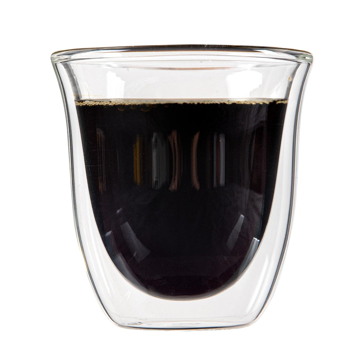 Restaurantware Coffee Cup 2 Pack of 2.72 oz Insulated Double-Wall Glass Borosilicate Coffee Cup Espresso Shot Dishwasher Safe For Hot Drinks