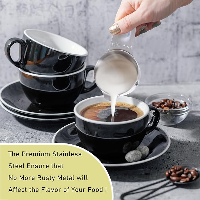 2PCS 1/2Cup (120ml, 4oz) Single Measuring Cup, Stainless Steel Measure Scoop, Metric and US Measurement, Heavy Duty, Dishwasher Safe