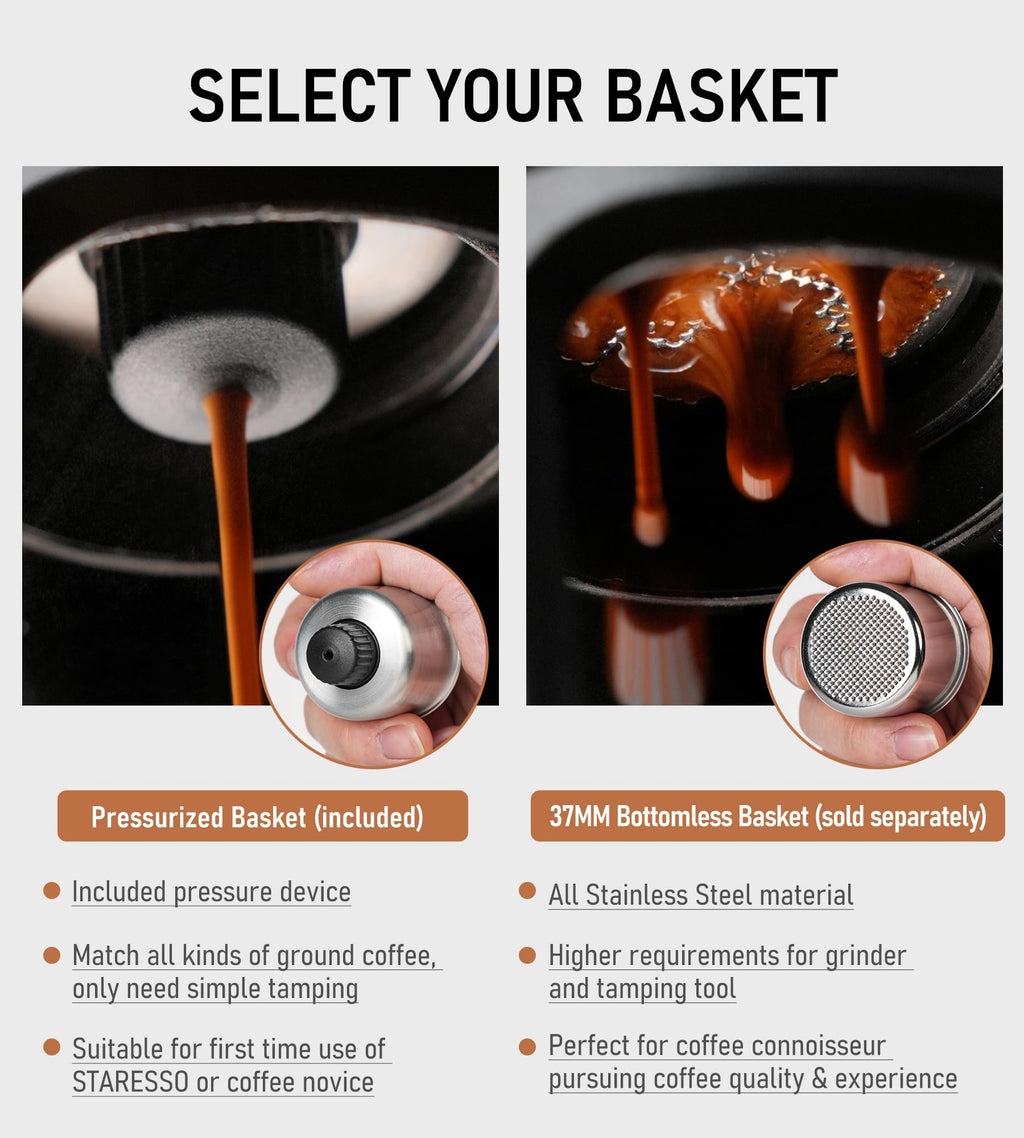 STARESSO Classic Manual Espresso Maker, 2 IN 1 Travel Coffee Machine