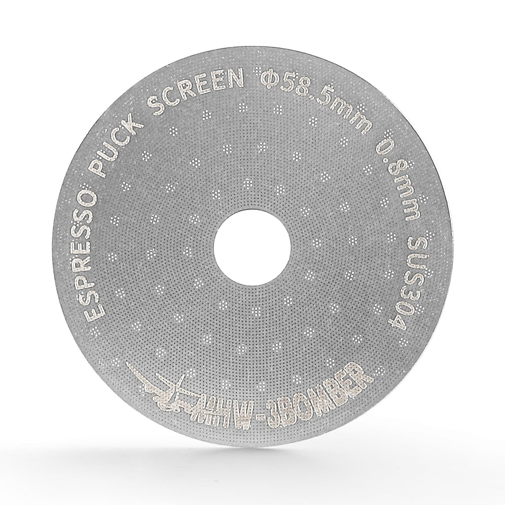 MHW-3BOMBER 58.5mm Espresso Puck Screen with Round Hole Metal Espresso Filter 0.8mm Thickness Coffee Filter for La Marzocco/Gaggia FG5586