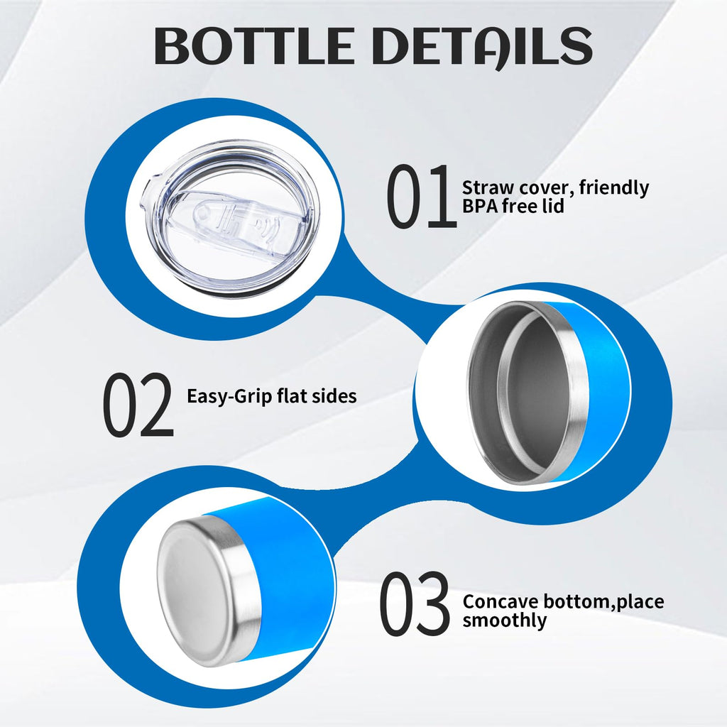 DIW 20oz Insulated Tumbler Travel Coffee Mug with Lid Straw(Scuba Blue,1)
