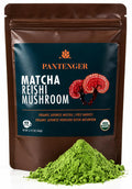 Pantenger Matcha Green Tea Powder and Reishi Mushroom. 2.12 OZ (60 grams). USDA ORGANIC. Japanese Reishi Mushroom with Japanese Matcha Tea.