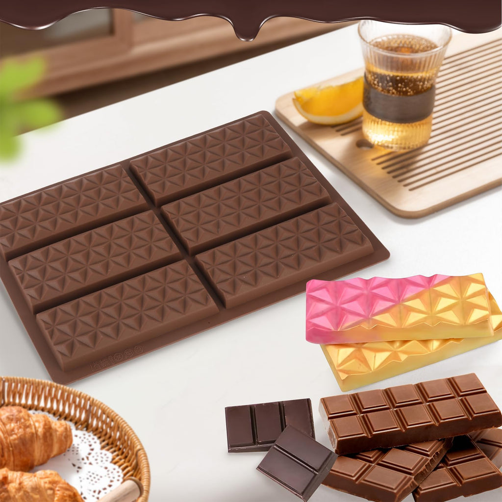 Fulietaobai Set of Chocolate Bar Mold, Chocolate Molds Silicone, Food Grade Dubai Chocolate Bar Mold, Candy Molds for Praline Candy (B)