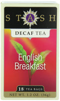 Stash Tea Decaf English Breakfast Black Tea - Decaf, Non-GMO Project Verified Premium Tea with No Artificial Ingredients, 18 Count (Pack of 6) - 108 Bags Total