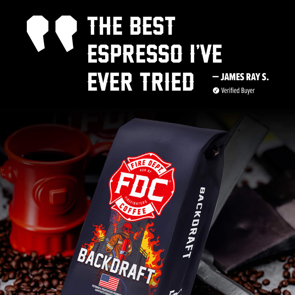 Fire Department Coffee Backdraft Espresso Whole Bean Coffee - 12 oz