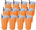 VEGOND 20oz Tumbler Stainless Steel Tumbler with Lid And Straw Vacuum Insulated Double Wall Travel Coffee Mug(orange package 12)