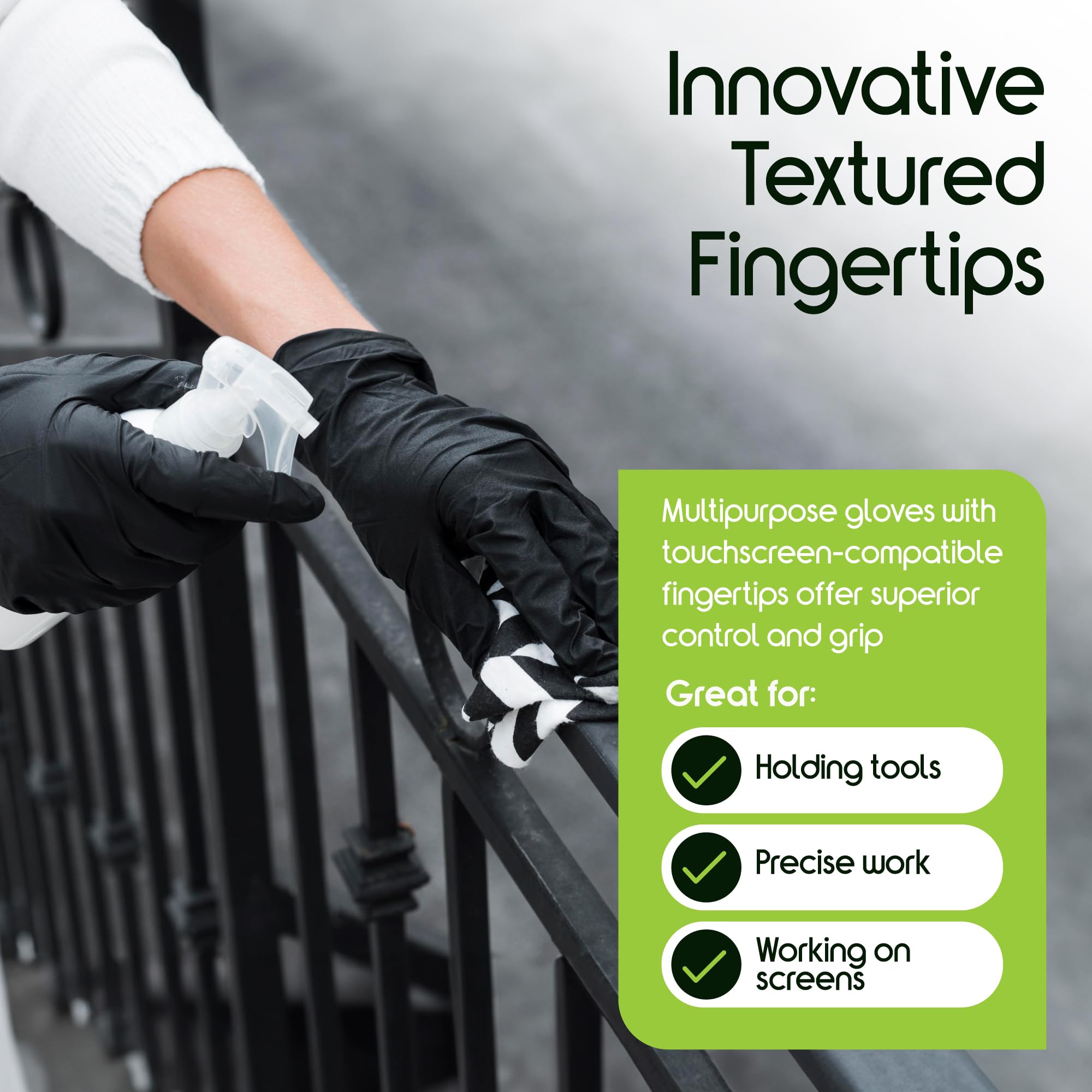 Inspire Black Nitrile Gloves | THE ORIGINAL Quality Black Gloves Disposable Latex Free | 4.5 Medical examination (Nitrile, Medium)