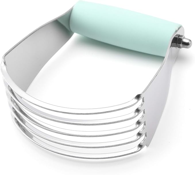 Spring Chef Dough Blender, Top Professional Pastry Cutter, Heavy Duty Baking Tool with Stainless Steel Blades, Medium Size, Mint