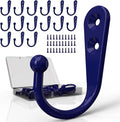 15-Pack Coat Hooks with 30 Screws | Heavy Duty Wall Mounted for Robe, Backpack & Keys | Entryway, Bathroom, Bedroom Hanging Hardware (Purple)