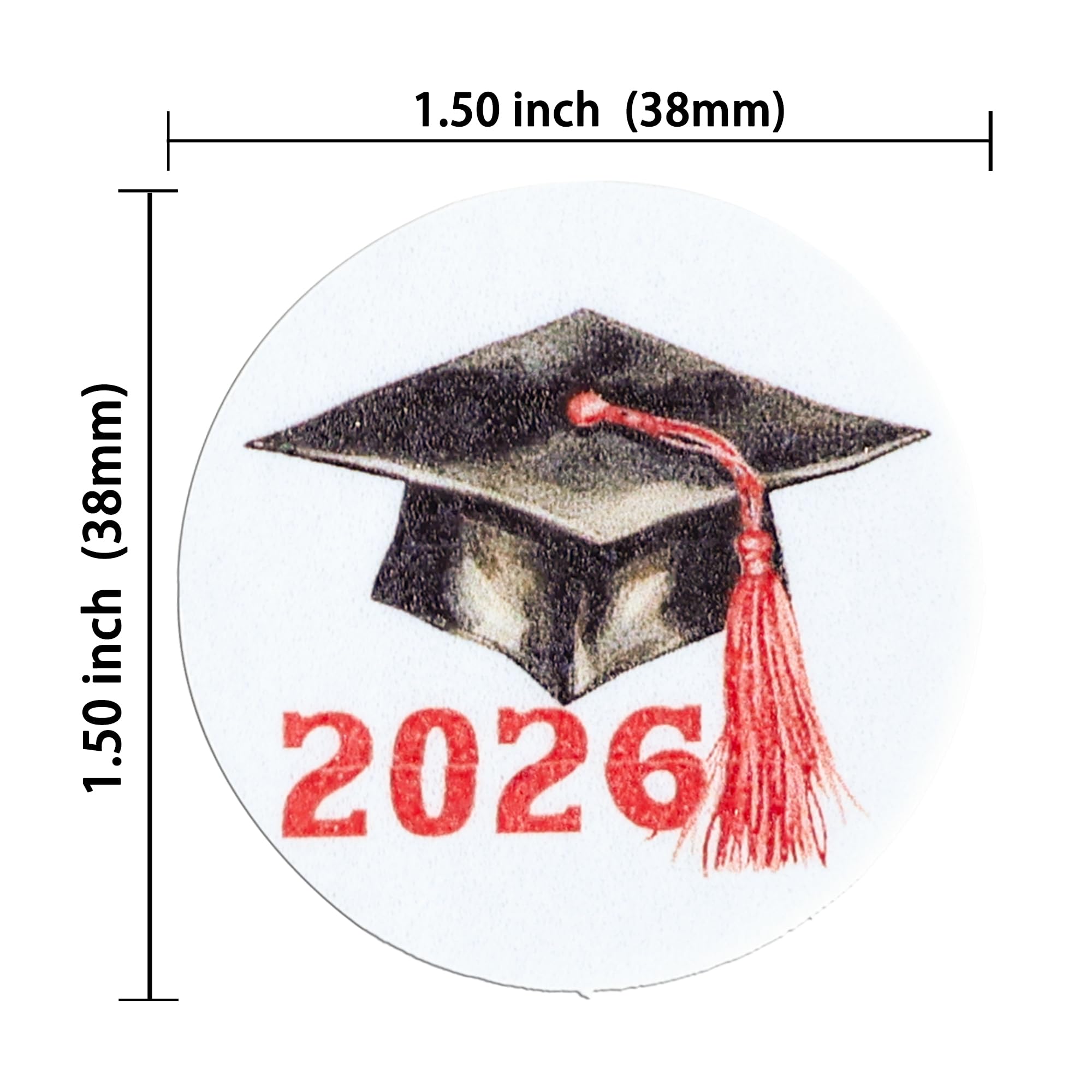 Gyufise 48Pcs Edible 2026 Graduation Cap Cupcake Toppers Wafer Paper Class of 2026 Grad Cap Cupcake Picks for 2026 Graduation Theme Party Cake Decorations Supplies Red