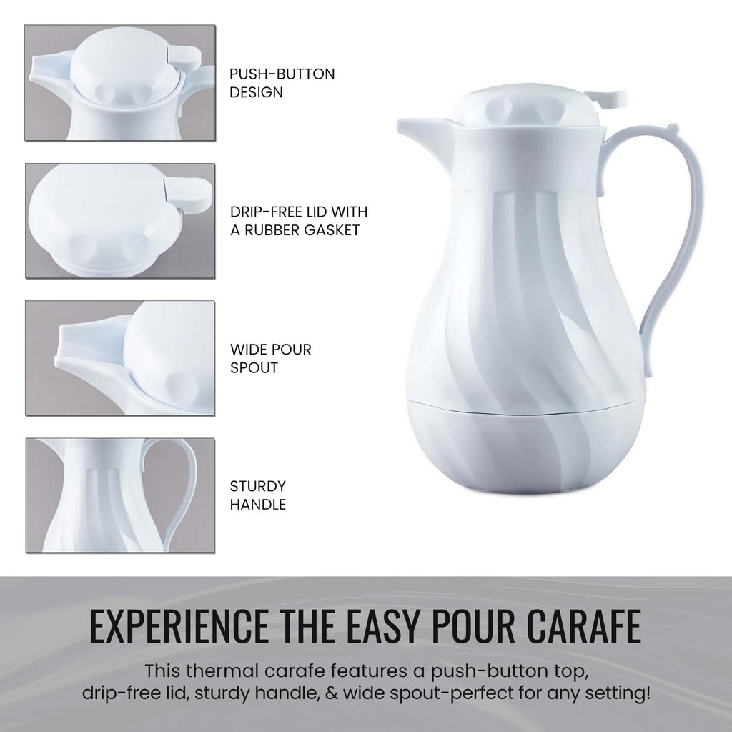 OCS Parts 42 oz 10-Inch White Insulated Thermal Coffee Carafe