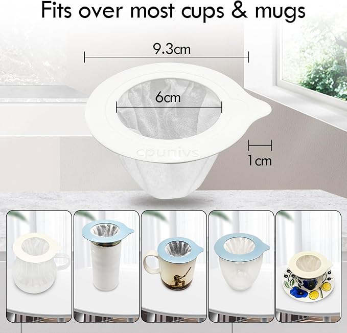 CPUNIVS Portable Pour Over Coffee Dripper Reusable Coffee Filter Pour Over Coffee Maker for Camping Coffee, Travel Coffee Maker (50, blue)
