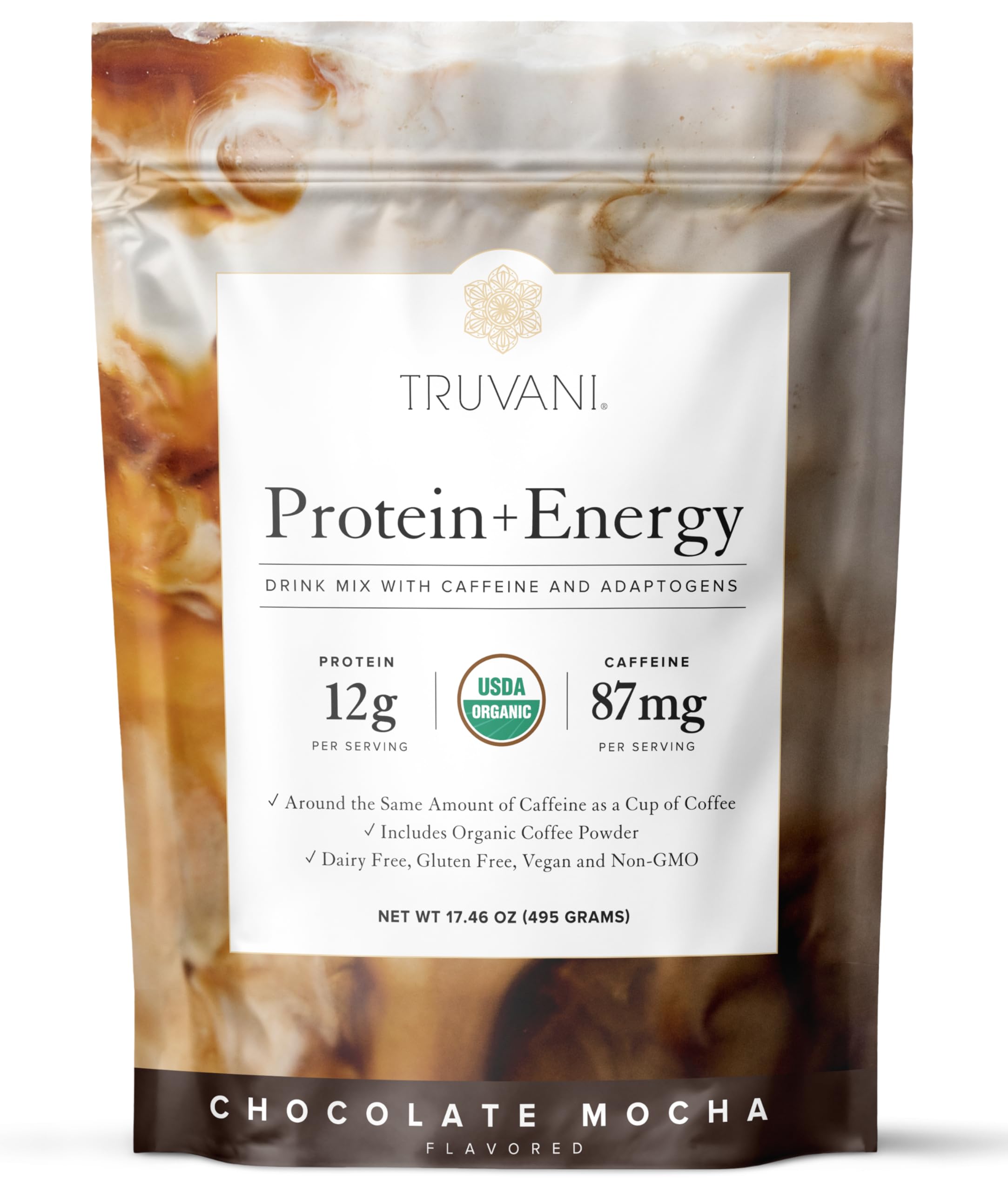 Truvani Protein + Energy | Chocolate Mocha | 20 Servings