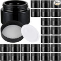 Glass Jars with Lids,Eco-Friendly Cosmetic Containers with Airtight Black Lids & Liners, Multi-Color Options for Cream, Lotion, Body Butter, DIY Skincare Travel Jars (Black, 1oz)