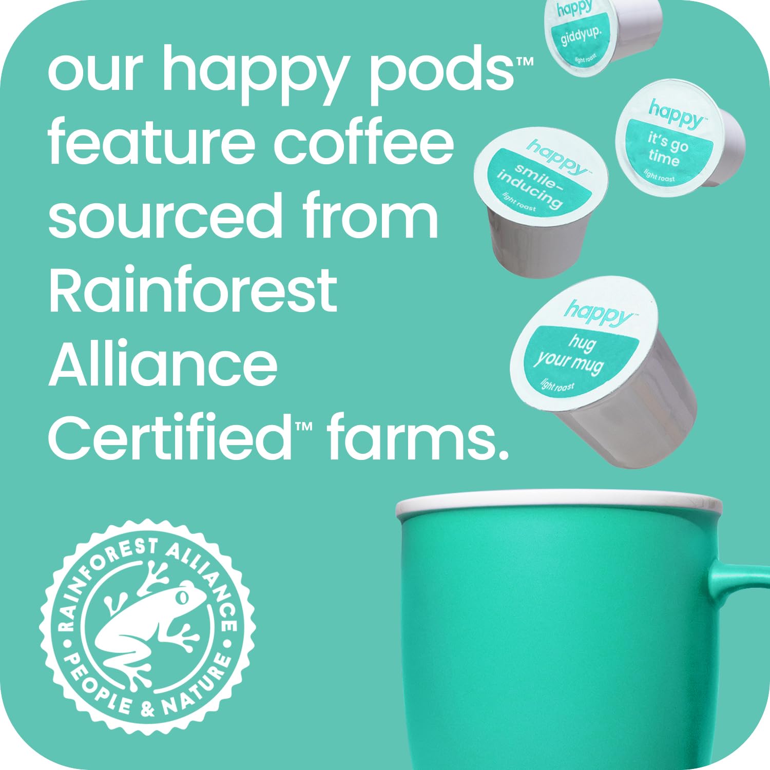 Happy Coffee Light Roast Coffee Pods, 22 Count