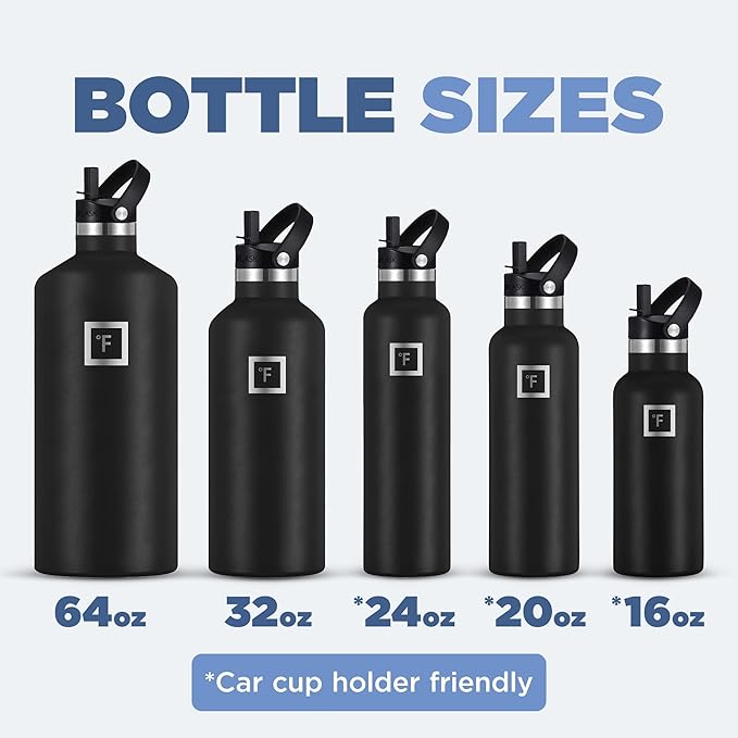 IRON °FLASK Camping & Hiking Hydration Canteens - 3 Lids (Narrow Straw Lid) Leak Proof Vacuum Insulated Stainless Steel - Hot & Cold Double Walled Sports Water Bottle - Burgundy, 32 Oz