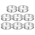 HARFINGTON 8pcs Crumpet Rings 3.15" Nonstick Round Cake Ring Stainless Steel Double Rolled English Pastry Rings for Kitchen Baking Crumpet Dessert, Silver
