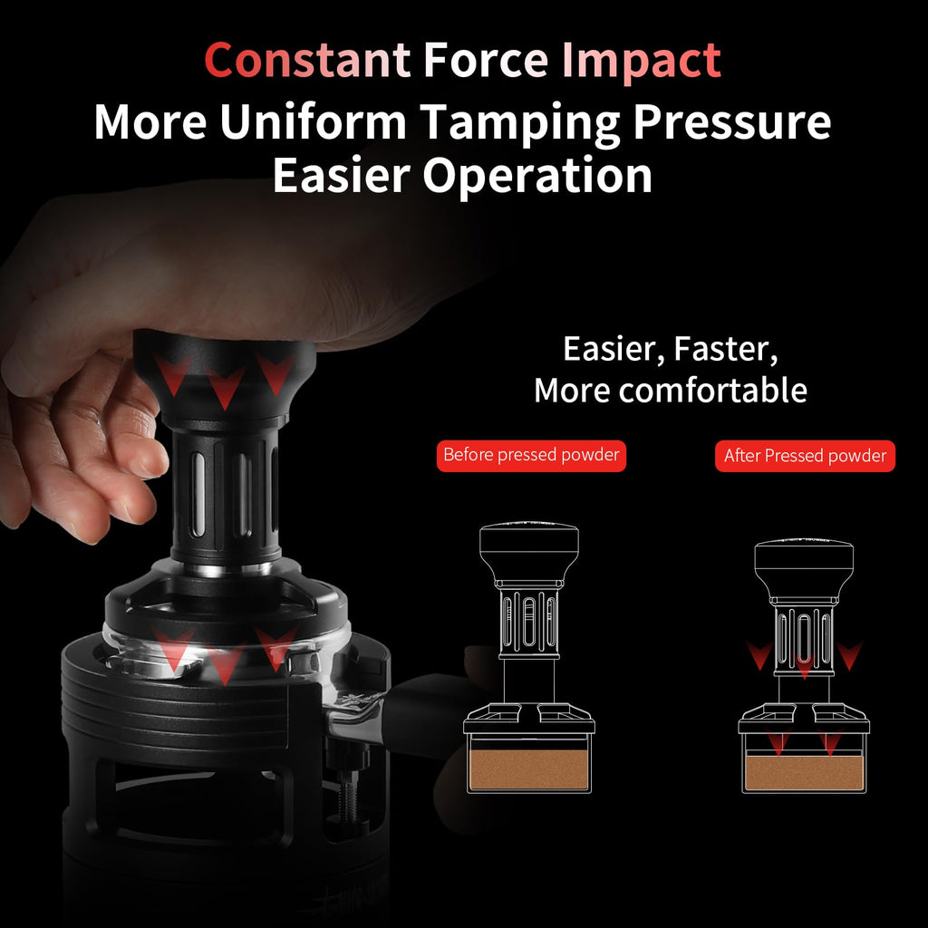 MHW-3BOMBER Espresso Tamper, 54mm-Spring-Loaded Coffee Tamper with Sound Feedback, Barista 54mm Tamper for Breville, Tamper for Espresso Machine,Thread Base YU Series, T6147-OS