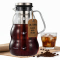 BrewMOO- Cold Brew Coffee Maker (2.0L/68Oz), Sleek Wave Borosilicate Glass Pitcher with Stainless Steel Filter, Airtight Lid + Wide Spout + Comfort Handle, Effortless Manual, Sophisticated Gift