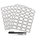 Kitchen Pantry Food Containers Clear Labels with Black Border, 138 Waterproof Removable Write-on Sticker Labels Tags to Organize Spice Jars Condiment Flour Sugar Canisters Storage Bins, Free 2 Markers