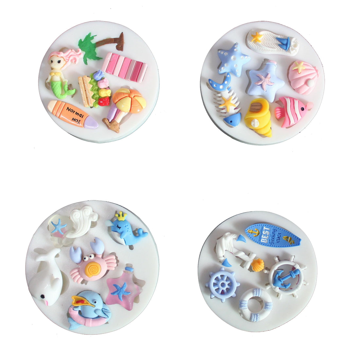 LVDGE Lovely Small Items Silicone Fondant Molds Set For Cake Topper, Gumpaste, Candy & Chocolate, Polymer Clay and More (Round Food Items)