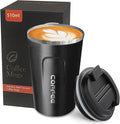 YINBAOGE Insulated Travel Coffee Mug Spill Proof Leak Proof Pobtable To Go Camping Stainless Steel Coffee Tumbler Reusable Coffee Cups with Lids Thermos for Hot and Cold Drink (2nd-Black, 17 OZ)