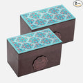Octavius Assorted Tea Gift Set | 6 Assorted Black & Green Teas | 30 Teabags | Wooden Tea Sampler Pack w/Ornate Floral Design | Pack of 2 | Mothers Day Tea Gift Box