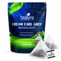 Tealyra - Cream Earl Grey Tea Pyramids Bags - Classic Black Leaf Tea - Citrusy with Vannilla Flavor - 25 Sachets (2-ounce)