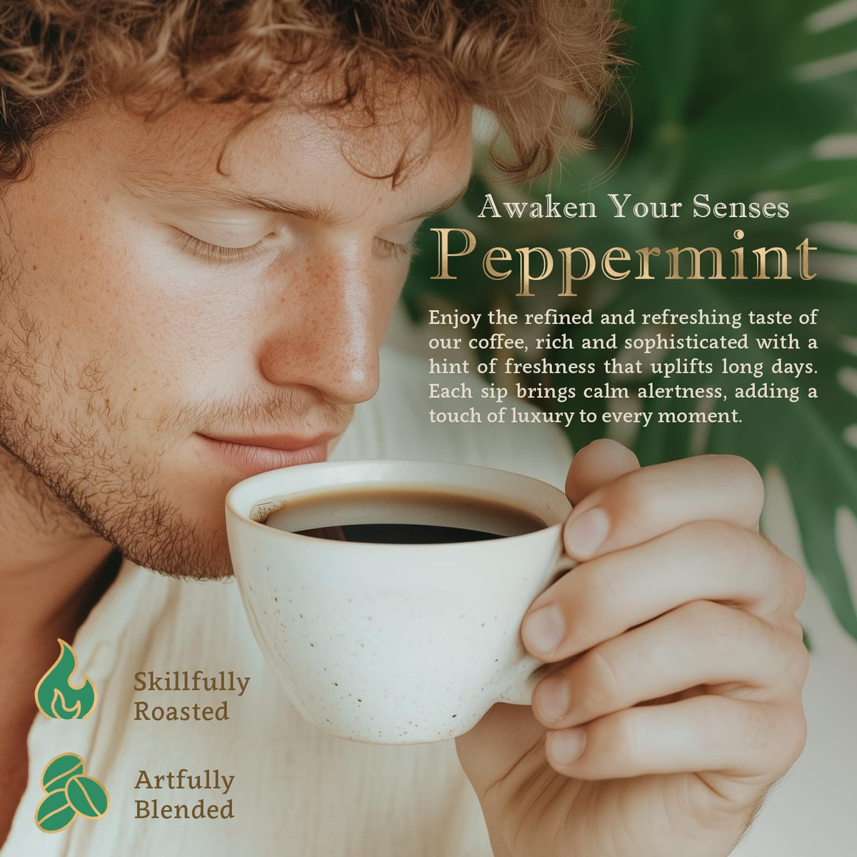 Organic Whole Bean Coffee Medium Roast (16oz) - Peppermint Flavored